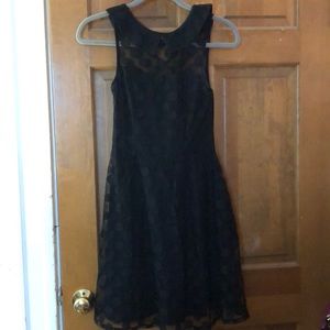 Black polka dot dress